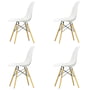Vitra - Promotion set Eames Plastic Side Chair DSW Set of 4, maple yellowish / white (felt glider white)