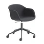 Muuto - Fiber office armchair Swivel Base, black / dark grey (Remix 183)