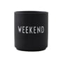 Design Letters - AJ Favourite porcelain mug, Weekend / black