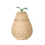 Ferm Living - Pear shaped storage basket H 59 cm, natural / green