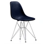 Vitra - Eames fibreglass side chair dsr, chrome-plated / eames navy blue (felt glides basic dark)