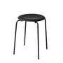 Fritz Hansen - Dot Stool, leather black / base black
