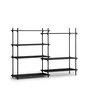 Moebe - Shelving System, Medium Double, oak stained black / black