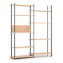 Moebe - Shelving System, Tall Double, oiled oak / black