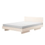 OUT Objekte unserer Tage - Zians Bed Large with headboard 180 x 200 cm, ash waxed with white pigment