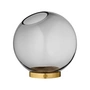 AYTM - Globe Vase medium, Ø 17 x H 17 cm, black / gold