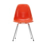 Vitra - Eames fiberglass side chair dsx, chromed / eames red orange (felt glider basic dark)
