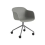 Muuto - Fiber armchair swivel with castors, grey