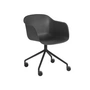 Muuto - Fiber armchair swivel with castors, black