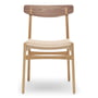 Carl Hansen - CH23 Chair, oiled oak / oiled walnut / natural wicker (cover cap oak)