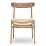 Carl Hansen - CH23 Chair, oiled oak / oiled walnut / natural wicker (cover cap oak)