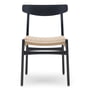 Carl Hansen - CH23 Chair chair, black lacquered oak / natural wickerwork