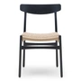 Carl Hansen - CH23 Chair chair, black lacquered oak / natural wickerwork