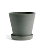 Hay - Flowerpot with saucer L, green