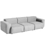 Hay - Mags Soft Sofa 3-seater, combination 1 / armrest low, light gray (Linara 443) / stitching: light gray