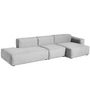 HAY - Mags Soft Sofa 3-seater, combination 4 / armrest low right, light gray (Linara 443) / stitching: light gray