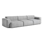 Hay - Mags Soft Sofa 3-seater, combination 1, armrest low, light gray (Hallingdal 130) / stitching: dark gray (EU)