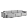 HAY - Mags Soft Sofa 3-seater, combination 1, armrest low, light gray (Hallingdal 130) / stitching: dark gray (EU)