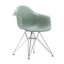 Vitra - Eames fibreglass armchair dar, chrome-plated / eames sea foam green (felt gliders basic dark)