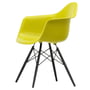Vitra - Eames Plastic Armchair DAW RE, maple black / mustard (felt glides basic dark)