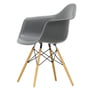 Vitra - Eames Plastic Armchair DAW RE, yellowish maple / granite gray (white felt glides)