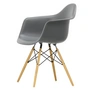 Vitra - Eames Plastic Armchair DAW RE, yellowish maple / granite gray (white felt glides)