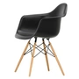 Vitra - Eames Plastic Armchair DAW RE, honey-colored ash / deep black (white felt glides)