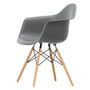 Vitra - Eames Plastic Armchair DAW RE, honey-colored ash / granite grey (white felt glides)