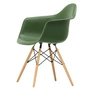Vitra - Eames Plastic Armchair DAW RE, honey-colored ash / forest (white felt glides)