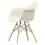 Vitra - Eames Plastic Armchair DAW RE, honey-colored ash / pebble (white felt glides)