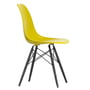 Vitra - Eames Plastic Side Chair DSW, maple black / mustard (felt glider basic dark)