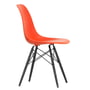Vitra - Eames Plastic Side Chair DSW, maple black / poppy red (felt glider basic dark)