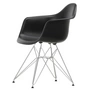 Vitra - Eames Plastic Armchair DAR RE, chrome-plated / deep black (basic dark felt glides)
