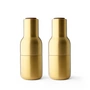 Audo - Bottle Grinder Salt and pepper mill set, brushed brass (wooden lid walnut)