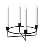 HANA - 4Flames Candlestick, round / black