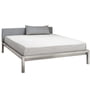 Hans hans en - Pure bed 160 x 200 cm (incl. upholstered headboard velito grey), stainless steel