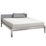 Hans hans en - Pure bed 160 x 200 cm (incl. upholstered headboard velito grey), stainless steel