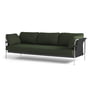 Hay - Can sofa, 3-seater, chrome / can vas black / steelcut 975 dark green