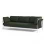 HAY - Can sofa, 3-seater, chrome / can vas black / steelcut 975 dark green