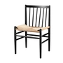FDB Møbler - J80 Chair, black lacquered beech / natural wickerwork