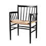 Fdb møbler - J81 armchair, black lacquered beech / natural wickerwork
