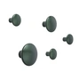 Muuto - Wall hooks "The Dots Metal" set of 5, dark green