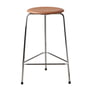 Fritz Hansen - High Dot Bar stool H 65 cm, leather walnut / base chrome