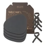 Lind DNA - Gift set Curve L, Nupo anthracite (4 placemats + 4 napkin rings)