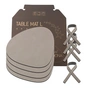 Lind DNA - Gift set Curve L, Nupo light grey (4 placemats + 4 napkin rings)