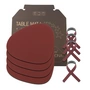 Lind DNA - Gift set Curve L, Nupo red (4 placemats + 4 napkin rings)