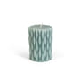 Collection - rustic block candle with decor, H 9 cm / mint green