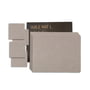 LindDNA - Gift set Square L , Nupo light gray (4 placemats + 4 glass coasters)