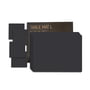 LindDNA - Gift set Square L , Nupo black (4 placemats + 4 glass coasters)