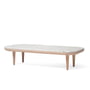 & tradition - Fly coffee table SC5, 120 x 60 cm, oak white/ marble Bianco Carrara